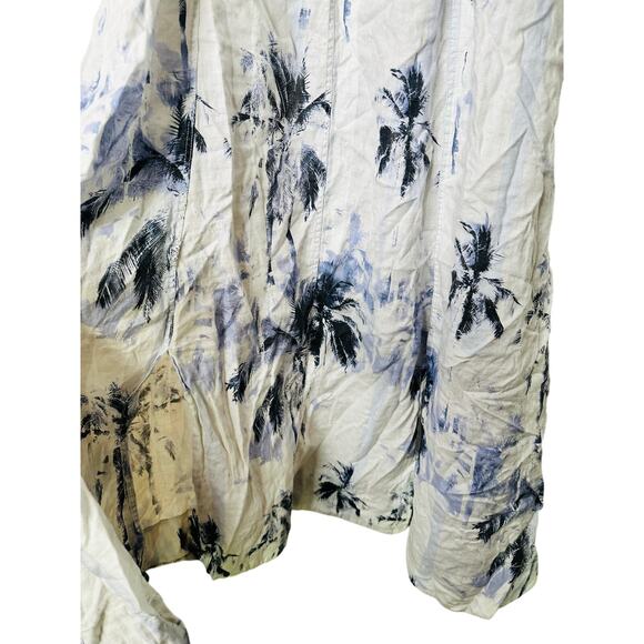 BOSS Blue Floral 100% Linen Open-Waist Square Neckline Summer Dress Size US 4 - Picture 7 of 16